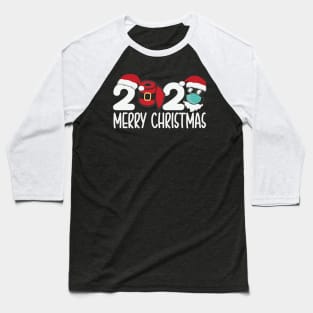 Merry Christmas 2020 Quarantine Christmas Santa Face Mask Baseball T-Shirt